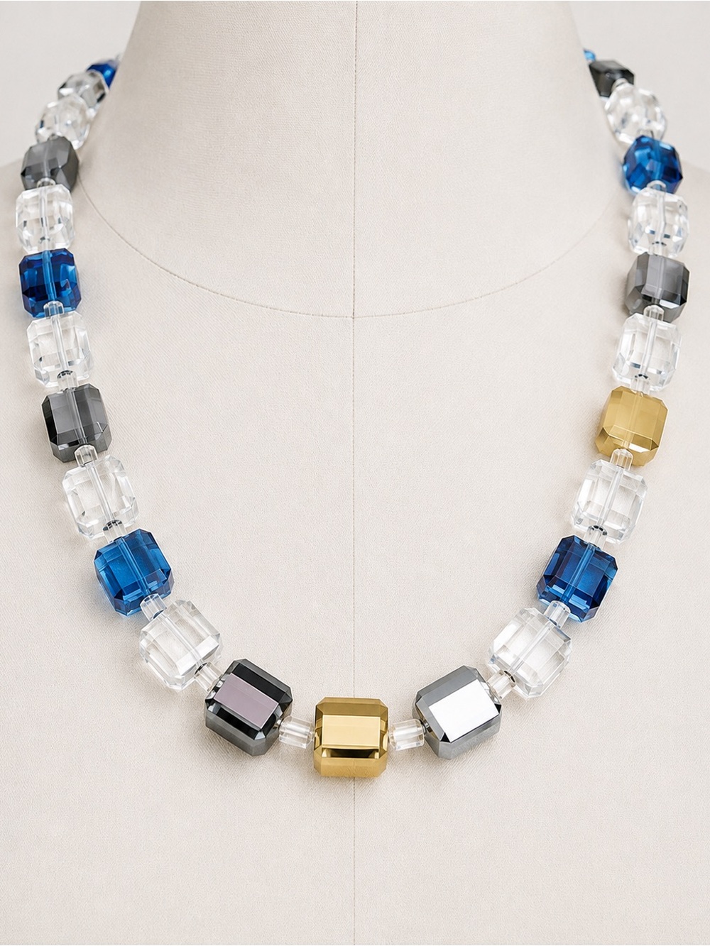 Classy Faceted Bead & Stone Necklace